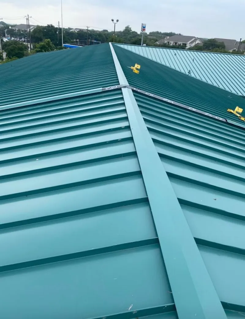 Green commercial metal roof ridge and valley for Metal Roof Repair in Antigo
